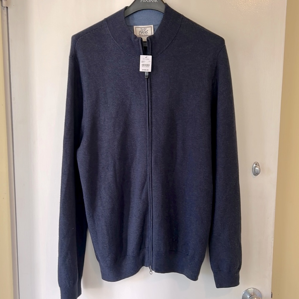 Jos. A Bank zippered cardigan, NWT